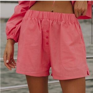 Daily Drills Pink Poplin Boxer Shorts